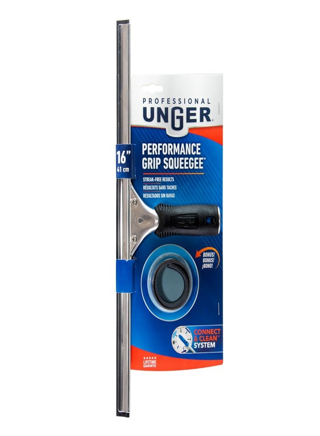 أنجر ممسحة تنظيف النوافذ والزجاج Unger Connect and Clean مقاس 16 بوصة عالية الأداء مع مطاط بديل، ومستلزمات تنظيف، وأدوات تنظيف منزلية شديدة التحمل بنتائج خالية من الخطوط - Image 5